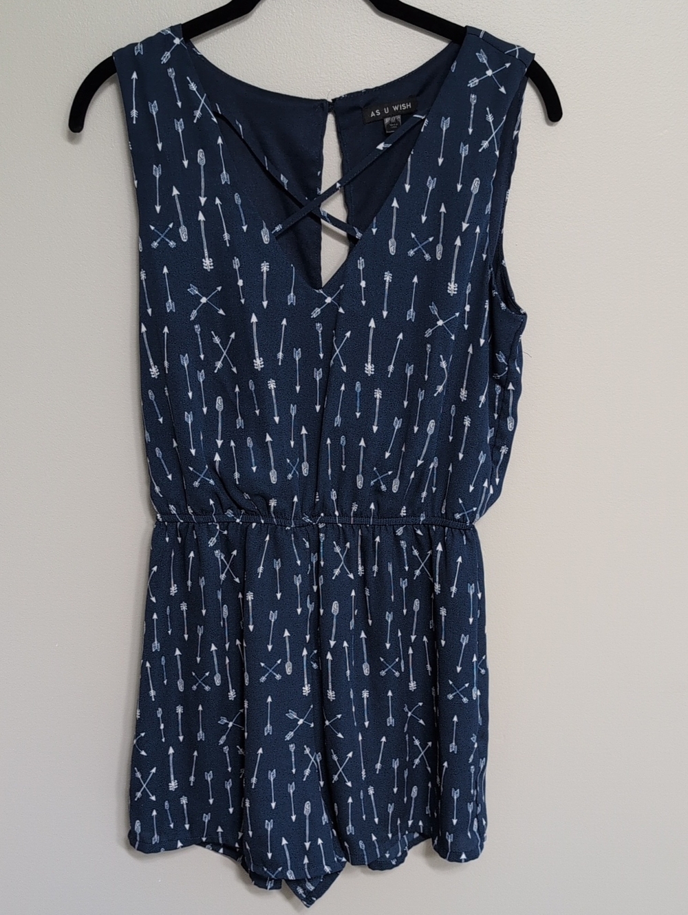 As U Wish Girls' Arrow Print Sleeveless Romper